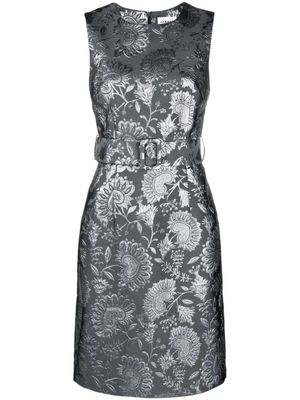 P.A.R.O.S.H. robe courte en jacquard à effet métallisé - Gris