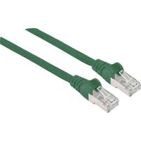 Intellinet 741026 RJ45 Netwerkkabel, patchkabel CAT 6A S/FTP 7.50 m Groen Folie afscherming, Afscherming gevlochten, Afgeschermd, Halogeenvrij 1 stuk(s)