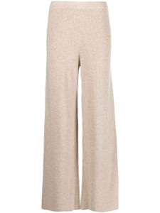 Cult Gaia pantalon palazzo en maille intarsia - Marron