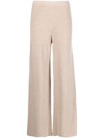 Cult Gaia pantalon palazzo en maille intarsia - Marron