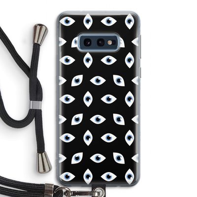 Eyes pattern: Samsung Galaxy S10e Transparant Hoesje met koord
