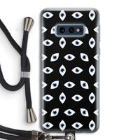 Eyes pattern: Samsung Galaxy S10e Transparant Hoesje met koord