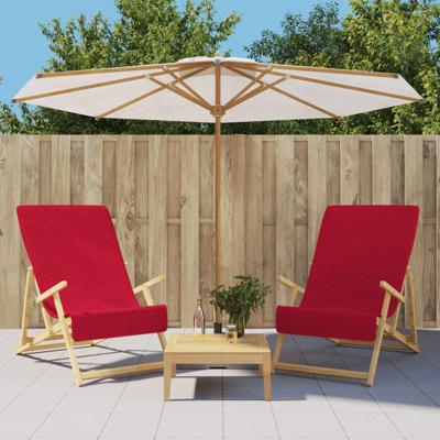 VidaXL Strandhanddoeken 2 st 400 g/m² 60x135 cm stof bordeauxrood