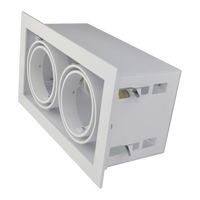 Wit armatuur inbouw 2-voudig voor LED spot 2xAR70 draaibaar en kantelbaar zichtbare rand