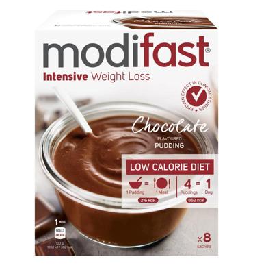 Modifast Intensive pudding chocolade 8 zakjes