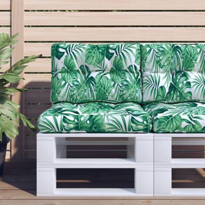 VidaXL Palletkussen 60x40x12 cm stof bladpatroon