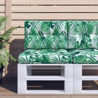 VidaXL Palletkussen 60x40x12 cm stof bladpatroon