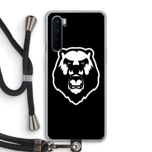 Angry Bear (black): OnePlus Nord Transparant Hoesje met koord