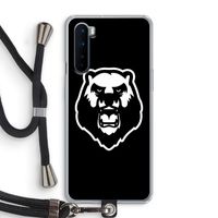 Angry Bear (black): OnePlus Nord Transparant Hoesje met koord