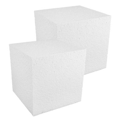 Piepschuim vorm - 6x - kubus/vierkant - wit - 15 x 15 x 15 cm - polystyreen figuur - hobby/knutselen