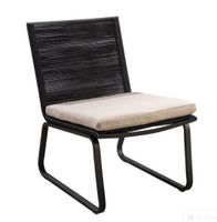 Kome lounge chair alu black/rope black/flax beige - Yoi
