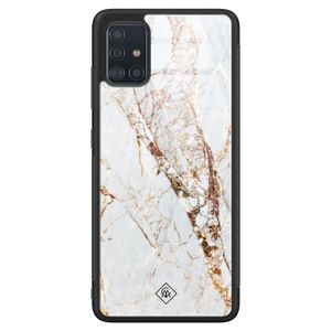 Samsung Galaxy A71 glazen hardcase - Marmer goud