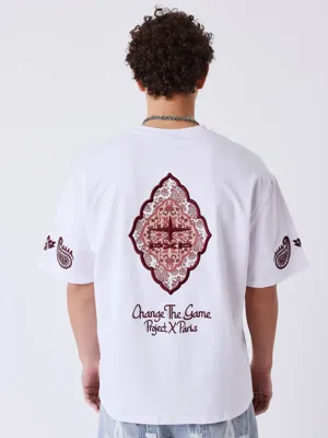 Project X Paris Embroidered T-Shirt Heren Wit - Maat XL - Kleur: Wit | Soccerfanshop