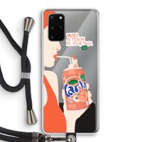 Peach please!: Samsung Galaxy S20 Plus Transparant Hoesje met koord