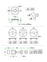Sleutelrozet paar SF rvs glans