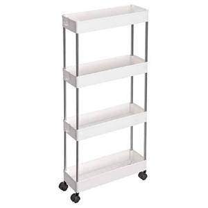 Opbergtrolley - 4 niveaus - 40x86x12.5 cm - wit