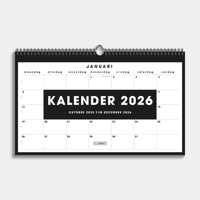 A3 Maandkalender 2026 Zwart