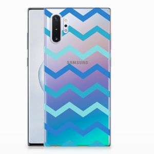 Samsung Galaxy Note 10 Plus TPU bumper Zigzag Blauw