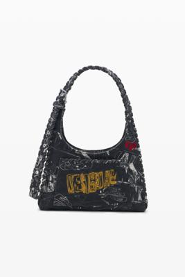 Middelgrote tas met lettering - BLACK - U