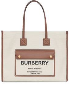 Burberry sac cabas Freya médium bicolore - Tons neutres