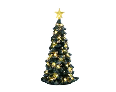 Snowy christmas tree clear light