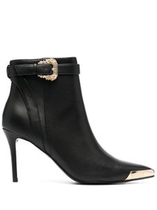 Versace Jeans Couture bottines en cuir à bout pointu - Noir