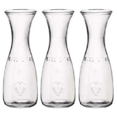 Pasabache water karaffen van 0,5 liter - 3x - glas - transparant - Sapkannen/waterkannen