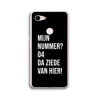 Da ziede van hier - Zwart: Google Pixel 3 XL Transparant Hoesje
