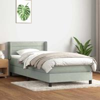 Boxspring met matras fluweel lichtgrijs 80x210 cm