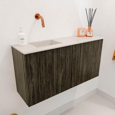 Toiletmeubel Mondiaz Joya Dlux | 80 cm | Meubelkleur Shadow | Faye wastafel Meli Wasbak Links | Zonder kraangat(en)