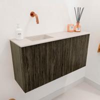 Toiletmeubel Mondiaz Joya Dlux | 80 cm | Meubelkleur Shadow | Faye wastafel Meli Wasbak Links | Zonder kraangat(en) Toiletmeubel Mondiaz Joya Dlux | 80 cm | Meubelkleur Shadow | Faye wastafel Meli Wasbak Links | Zonder kraangat(en)