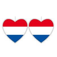 3x stuks nederland hangdecoratie hart 14 cm - thumbnail