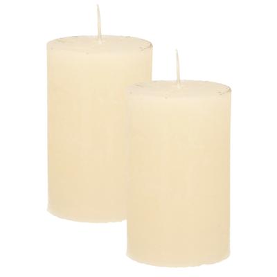 Atmosphera Stompkaars - 2x - ivoor wit - 5 x 8 cm - klein rustiek model - cilinderkaars - kaars Atmosphera Stompkaars - 2x - ivoor wit - 5 x 8 cm - klein rustiek model - cilinderkaars - kaars