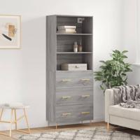 Hoge kast 69,5x34x180 cm bewerkt hout grijs sonoma eikenkleurig
