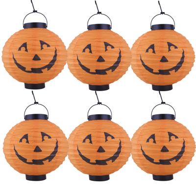 Halloween decoratie - 6x - pompoen - 20 cm - versiering - met LED licht