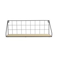 Wandplank - rechthoek - metaal/hout - 45 x 15 x 15 cm - 1 plank