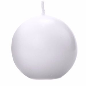 Mat witte bolkaarsen 8 cm   -