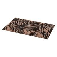Rechthoekige placemat Palm zwart linnen mix 45 x 30 cm   -