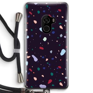 Dark Rounded Terrazzo: Xiaomi Mi Mix 2 Transparant Hoesje met koord