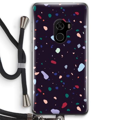 Dark Rounded Terrazzo: Xiaomi Mi Mix 2 Transparant Hoesje met koord