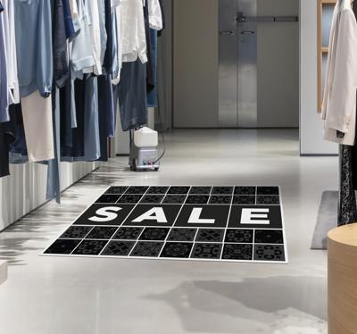 Patroontegels tekst 'sale' Vinyl tapijt zwart