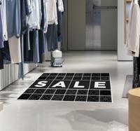 Patroontegels tekst 'sale' Vinyl tapijt zwart