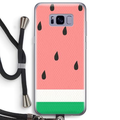 Watermeloen: Samsung Galaxy S8 Plus Transparant Hoesje met koord