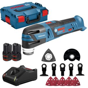 Bosch Blauw GOP 12V-28 | 12V | Li-Ion | Accu multitool | set | 2x 3.0Ah accu | 12 delige accessoireset | L-Boxx - 06018B5006