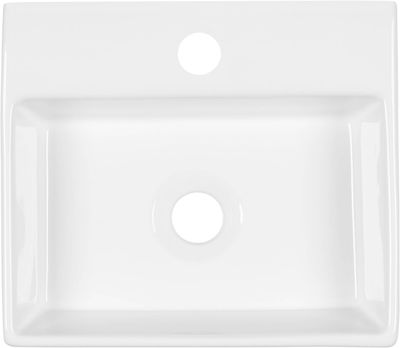 Saqu Basin fontein 1 kraangat 33,5x29x11 cm Wit