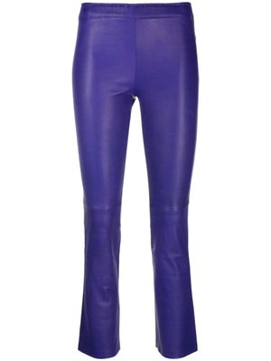 Stouls pantalon en cuir à coupe courte - Violet