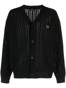 FIVE CM cardigan en maille à logo brodé - Noir