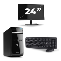 HP Pavilion p6 Series Micro Tower - Intel Core i3-3e Generatie - 8GB RAM - 256GB SSD - Windows 10 + 1x 24 inch Monitor