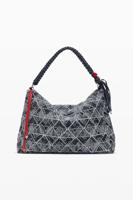 Grote denim zigzag tas - BLUE - U