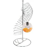 IJzeren fruit/sinaasappel rek/houder chroom spiraal 21 x 20 cm - Fruitschalen